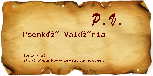 Psenkó Valéria névjegykártya